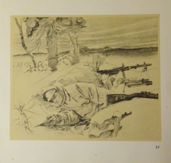1944 - er zieht die Alarmstrippe ..., im Bunker rappeln Konservenbüchsen: Alarm! ... Kurt Kranz, alter Druck